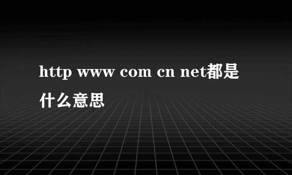 http www com cn net都是什么意思