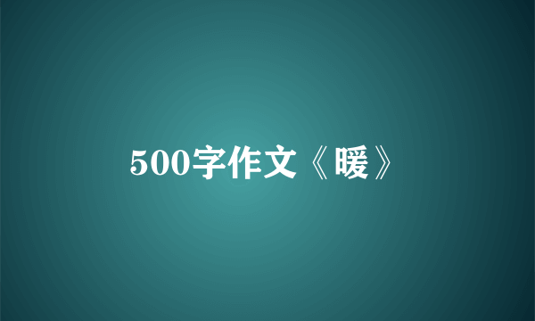 500字作文《暖》