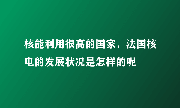 核能利用很高的国家，法国核电的发展状况是怎样的呢