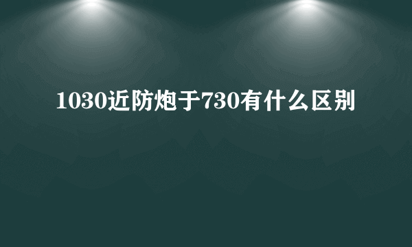 1030近防炮于730有什么区别