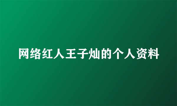 网络红人王子灿的个人资料