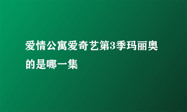 爱情公寓爱奇艺第3季玛丽奥的是哪一集