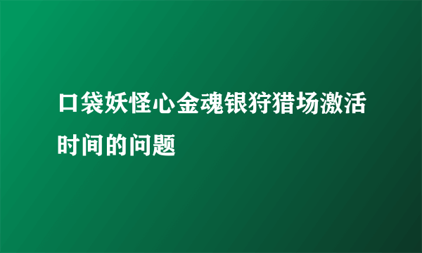 口袋妖怪心金魂银狩猎场激活时间的问题