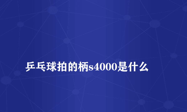 
乒乓球拍的柄s4000是什么

