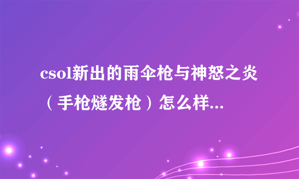 csol新出的雨伞枪与神怒之炎（手枪燧发枪）怎么样啊？数据多少？