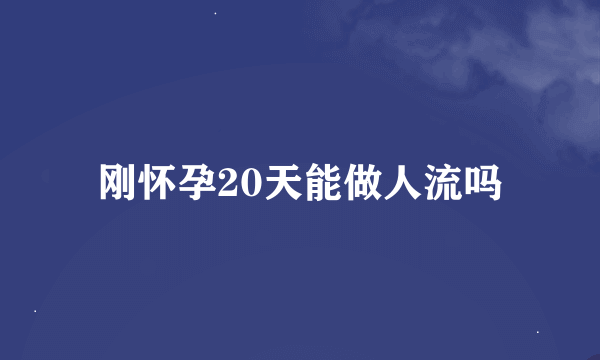 刚怀孕20天能做人流吗