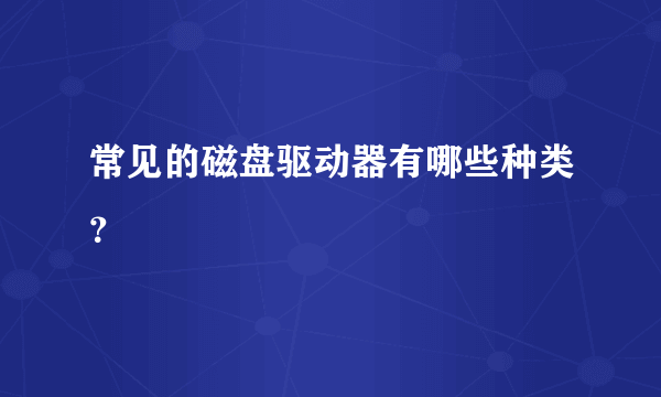 常见的磁盘驱动器有哪些种类？