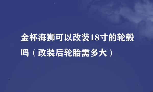 金杯海狮可以改装18寸的轮毂吗（改装后轮胎需多大）