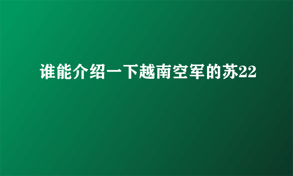 谁能介绍一下越南空军的苏22