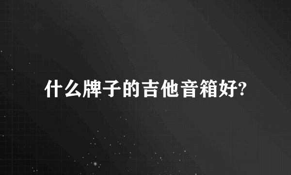 什么牌子的吉他音箱好?