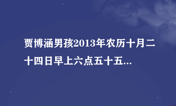 贾博涵男孩2013年农历十月二十四日早上六点五十五分出生查一下姓名评分