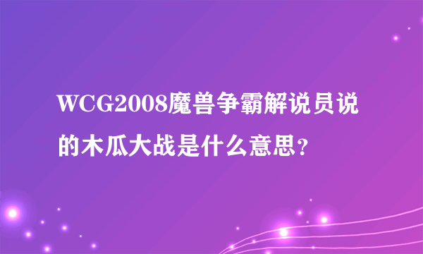 WCG2008魔兽争霸解说员说的木瓜大战是什么意思？