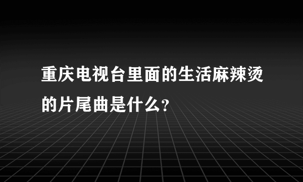 重庆电视台里面的生活麻辣烫的片尾曲是什么？