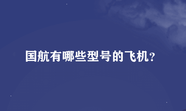 国航有哪些型号的飞机？