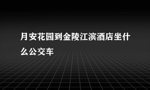 月安花园到金陵江滨酒店坐什么公交车