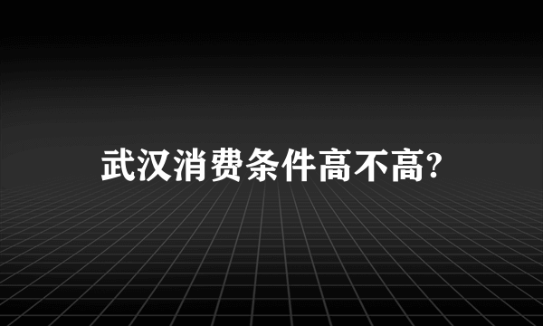 武汉消费条件高不高?