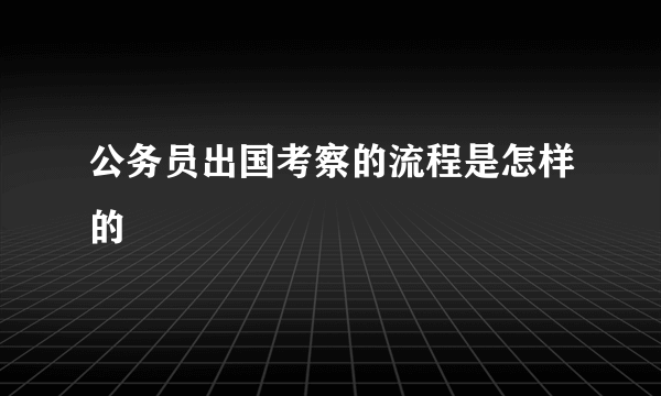 公务员出国考察的流程是怎样的