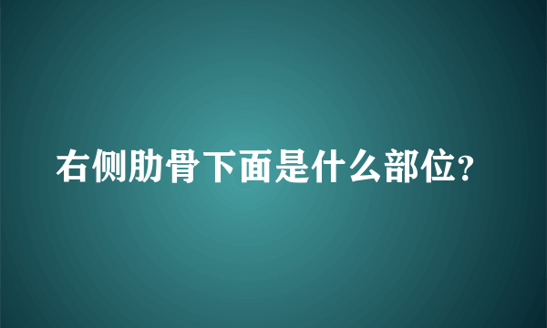 右侧肋骨下面是什么部位？