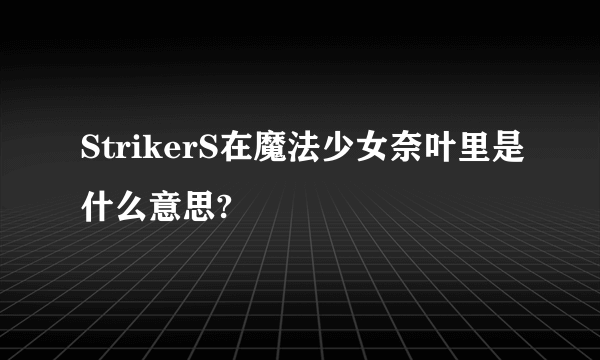 StrikerS在魔法少女奈叶里是什么意思?