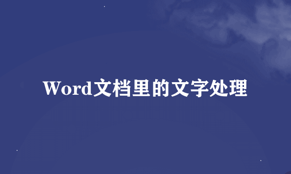 Word文档里的文字处理