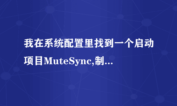 我在系统配置里找到一个启动项目MuteSync,制造商显示lenovo，但是路径是c\PROGRAM~1,他是不是病毒啊