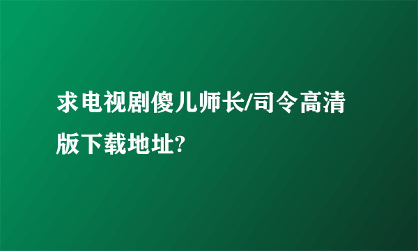 求电视剧傻儿师长/司令高清版下载地址?