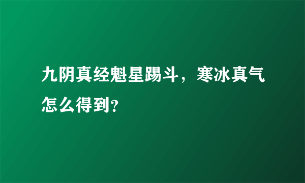 九阴真经魁星踢斗，寒冰真气怎么得到？