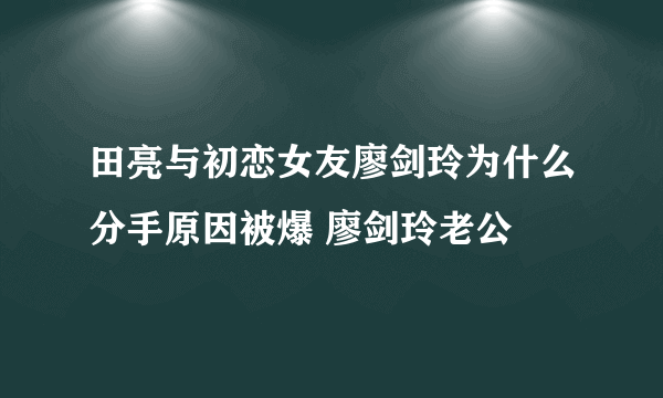 田亮与初恋女友廖剑玲为什么分手原因被爆 廖剑玲老公