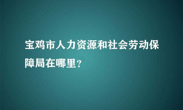 宝鸡市人力资源和社会劳动保障局在哪里？