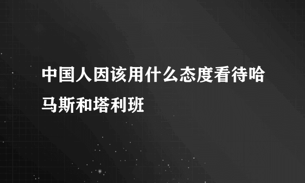 中国人因该用什么态度看待哈马斯和塔利班