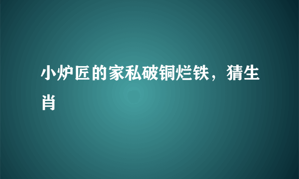 小炉匠的家私破铜烂铁，猜生肖