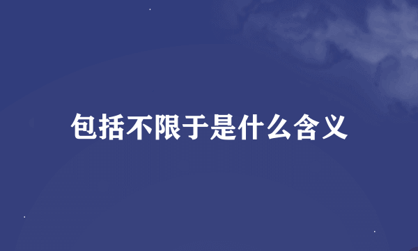 包括不限于是什么含义