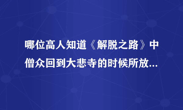 哪位高人知道《解脱之路》中僧众回到大悲寺的时候所放的那个背景音乐是什么呢？听起来很慈悲的