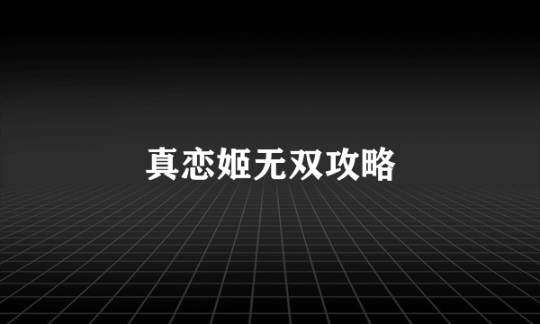 真恋姬无双攻略