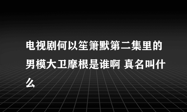 电视剧何以笙箫默第二集里的男模大卫摩根是谁啊 真名叫什么