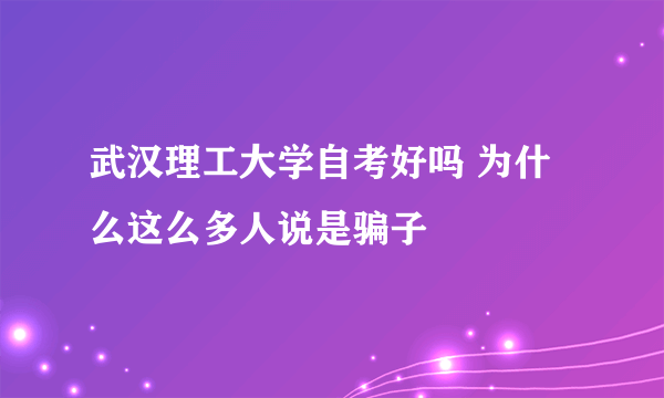 武汉理工大学自考好吗 为什么这么多人说是骗子