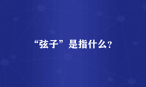 “弦子”是指什么？