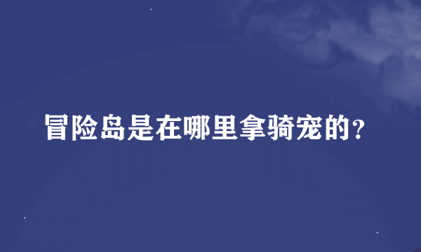 冒险岛是在哪里拿骑宠的？