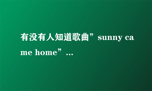 有没有人知道歌曲”sunny came home”的歌词啊