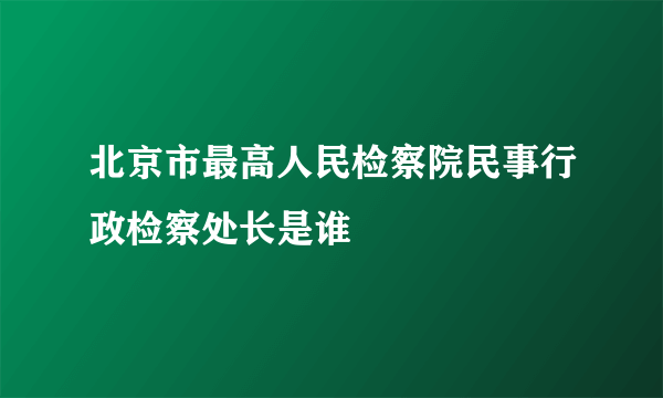 北京市最高人民检察院民事行政检察处长是谁