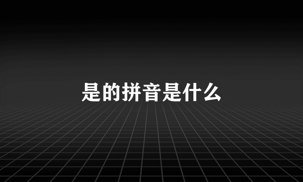 是的拼音是什么