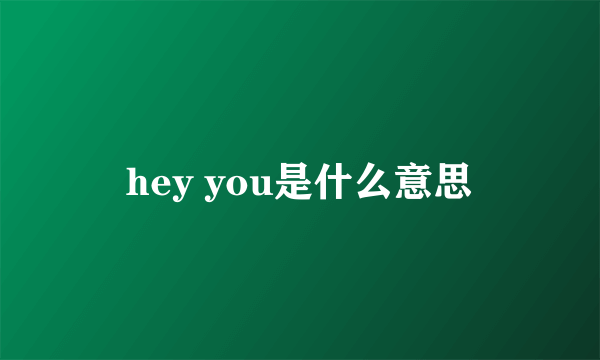 hey you是什么意思