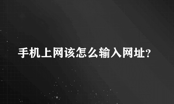 手机上网该怎么输入网址？