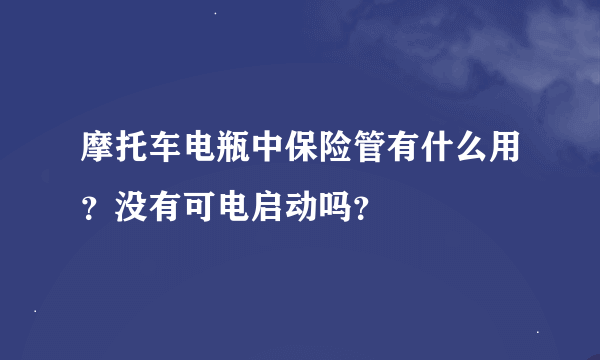 摩托车电瓶中保险管有什么用？没有可电启动吗？