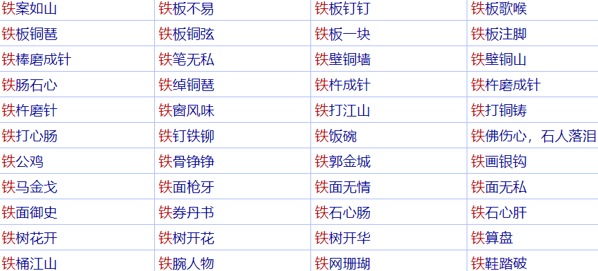 带有“铁流”的成语有哪些？