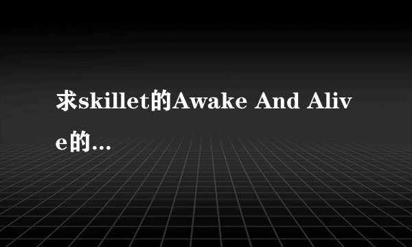 求skillet的Awake And Alive的中文歌词