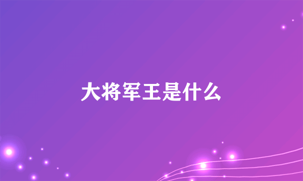 大将军王是什么