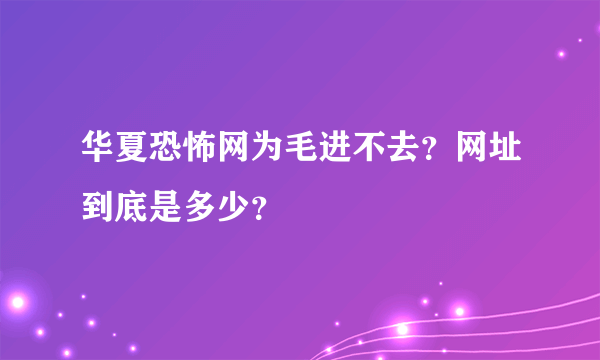 华夏恐怖网为毛进不去？网址到底是多少？