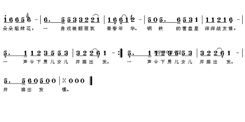 “带着五彩帽，从军走天涯…”后面的歌词是什么？