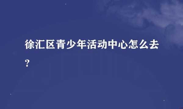 徐汇区青少年活动中心怎么去？